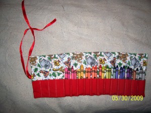 Open Crayon roll.