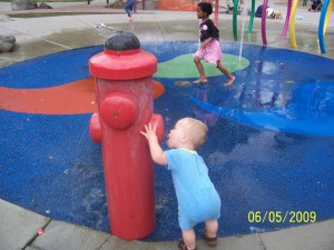 Drinking from the fire hydrant.