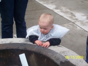 Looking in the fire pit.