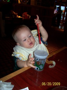 Playing with my straw at Red Robin.  