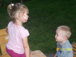 Talking to my cousin Cadence.