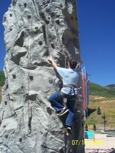 Brandon climbing at the Park City Resort.