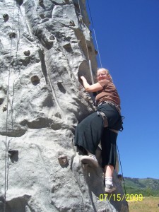 Erin climbing at the Park City Resort.