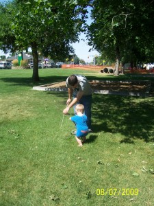 Playing at the park.