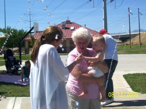 Vicky and grandma at the park.