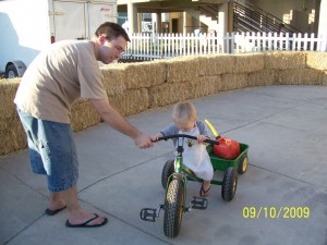 Riding on a "tractor"