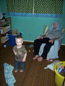 Aiden and daddy right after nap.