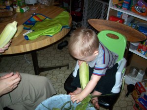 Corn shucking.