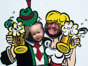 Mommy and I drank a pint at Oktoberfest, as you can see.