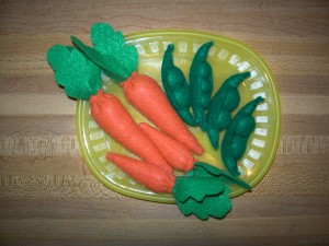 Felt peas and carrots.