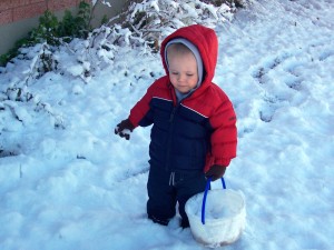 Me and my bucket full of snow.