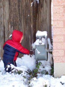 Reaching for an icycle.