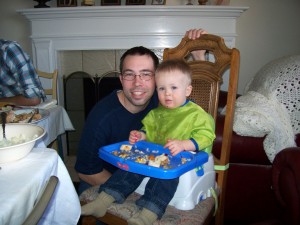 Daddy and Aiden at our Thanksgiving festivities.