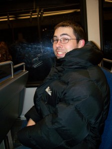 My cute hubby on trax.