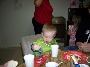 Decorating cookies at Aunt Vicky's.