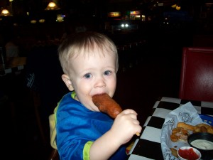 Yummy corndog.