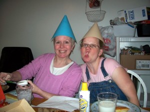 My mom and I strike a pose during the celebration.