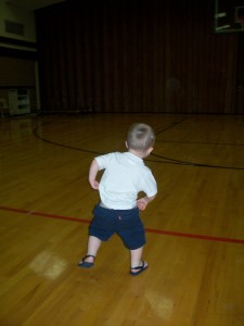 Running free at the ward pinewood derby.