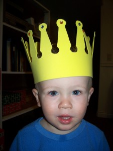 King Aiden in his foam crown